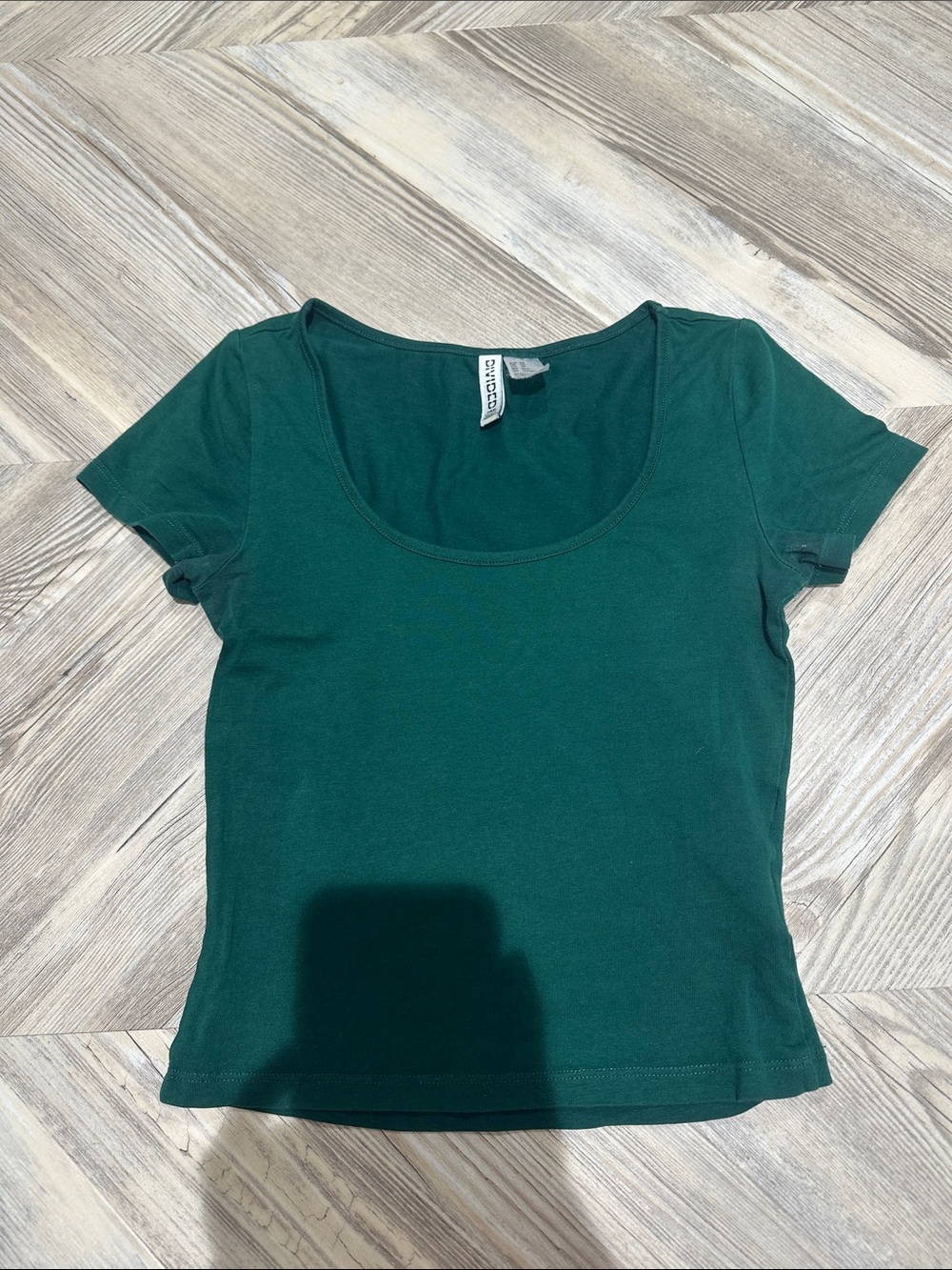 green low cut t shirt